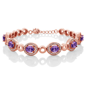 Amethyst - February_Bracelet in 925 Rose Gold Plated Silver