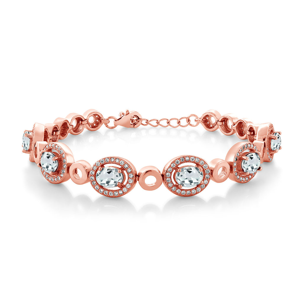 Aquamarine - March_Bracelet in 925 Rose Gold Plated Silver