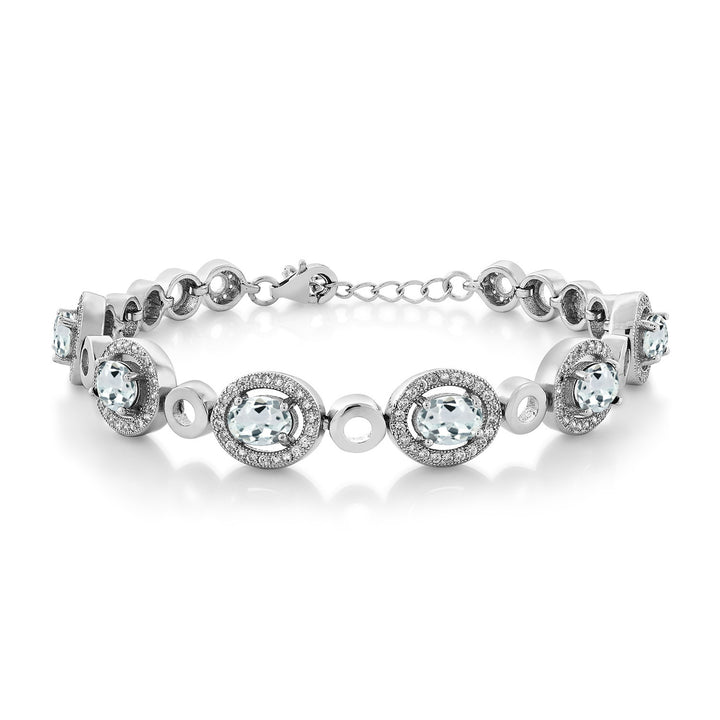 Aquamarine - March_Bracelet in 925 Sterling Silver
