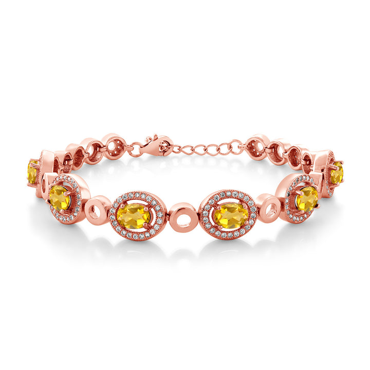 Citrine - November_Bracelet in 925 Rose Gold Plated Silver