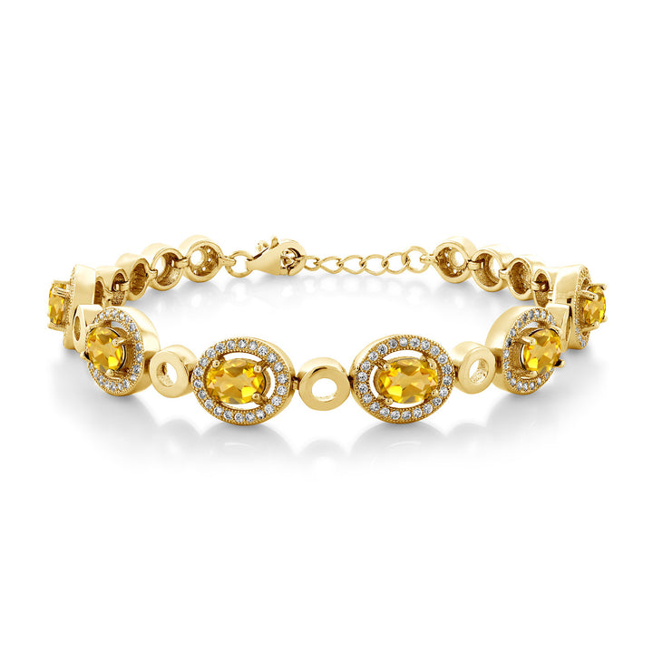 Citrine - November_Bracelet in 925 Yellow Gold Plated Silver