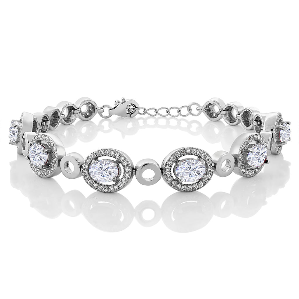 White Moissanite - April_Bracelet in 925 Sterling Silver