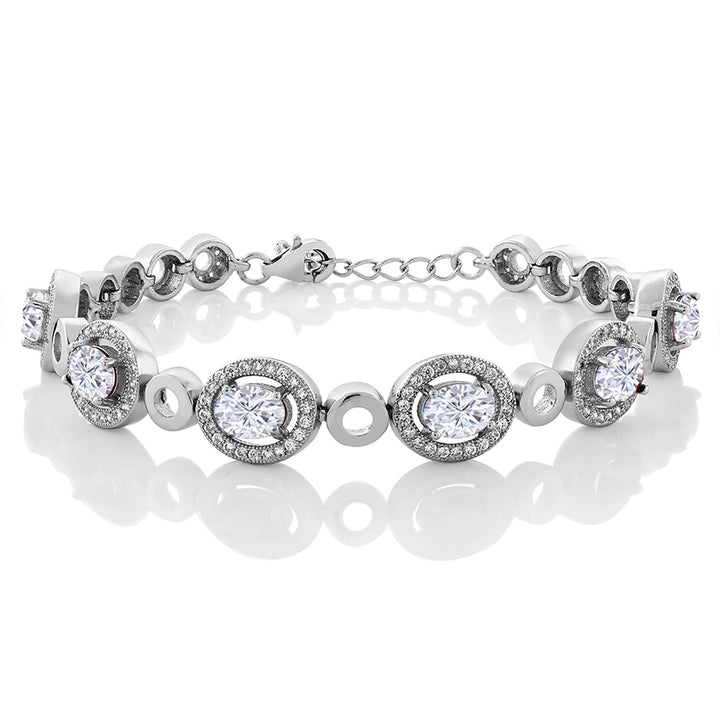 White Moissanite - April_Bracelet in 925 Sterling Silver