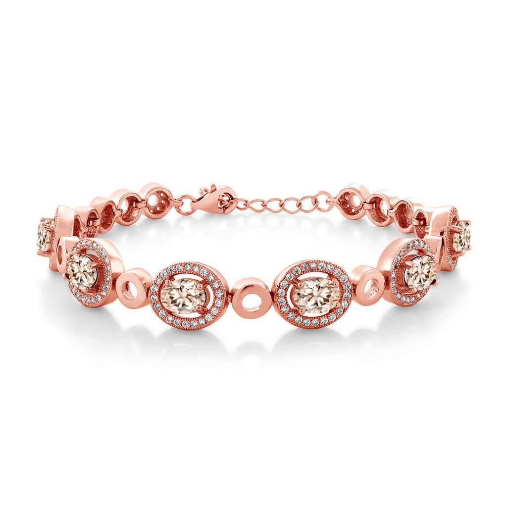 Morganite - October_Bracelet in 925 Rose Gold Plated Silver