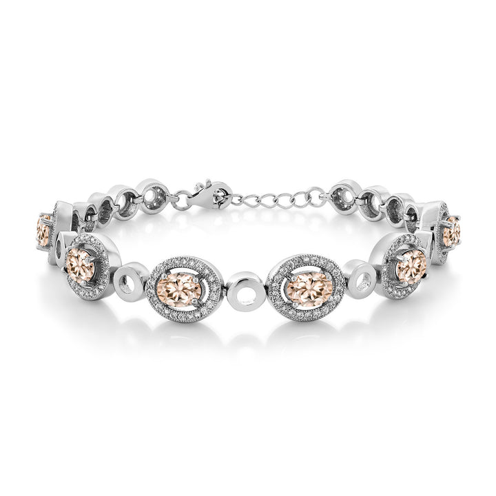 Morganite - October_Bracelet in 925 Sterling Silver