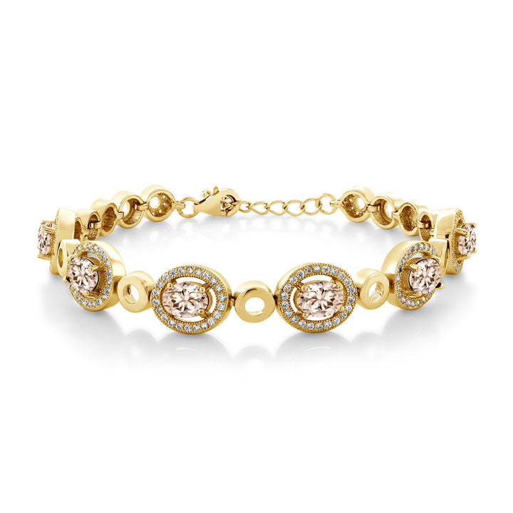 Morganite - October_Bracelet in 925 Yellow Gold Plated Silver