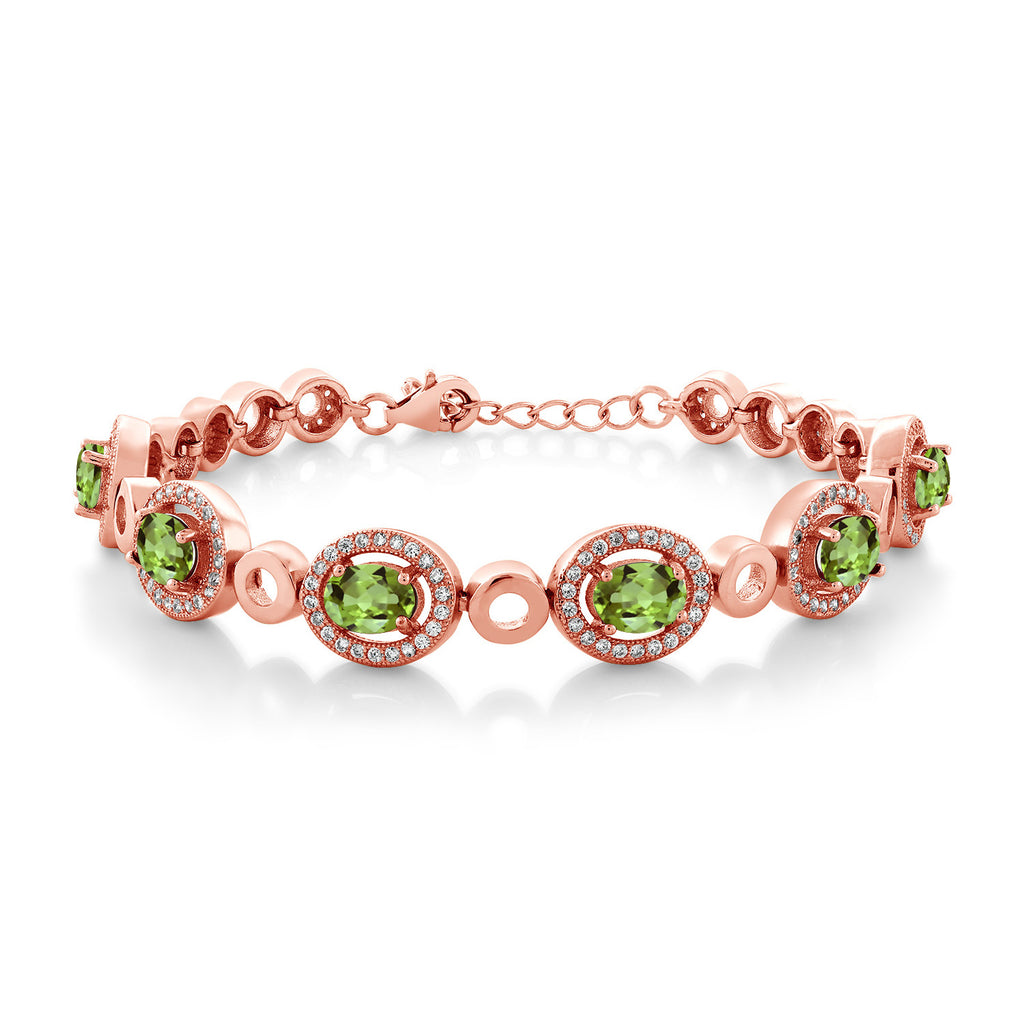 Peridot - August_Bracelet in 925 Rose Gold Plated Silver