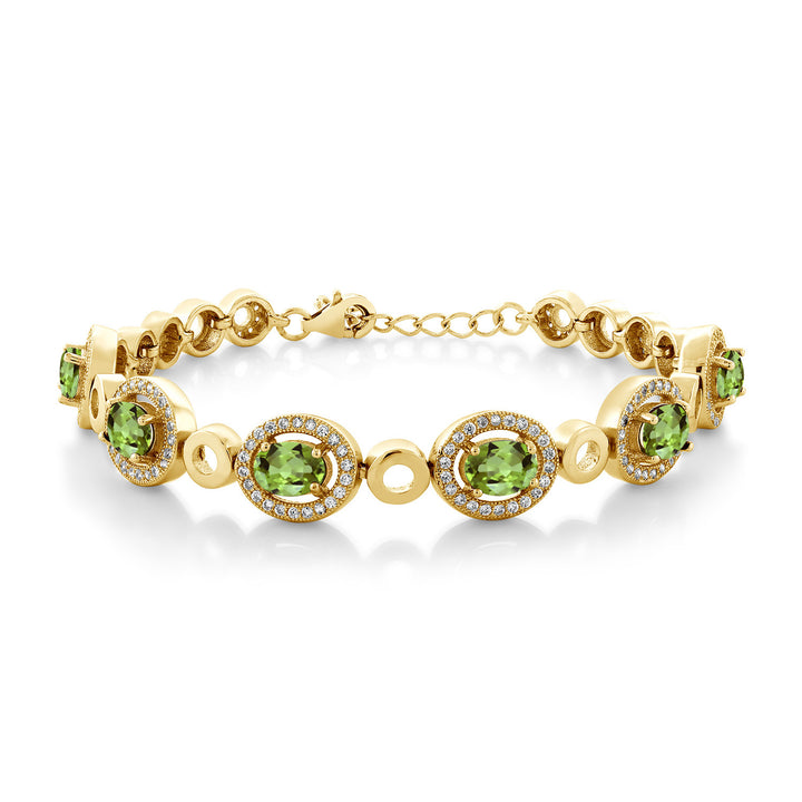 Peridot - August_Bracelet in 925 Yellow Gold Plated Silver