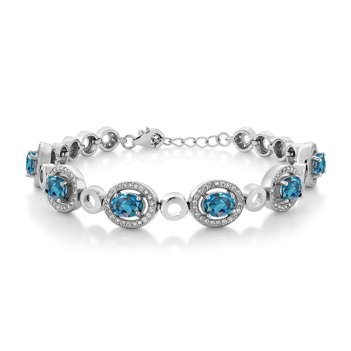 London Blue Topaz - November_Bracelet in 925 Sterling Silver