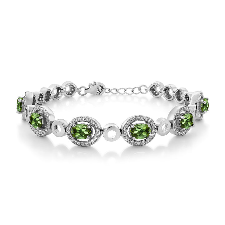 Green Tourmaline - October_Bracelet in 925 Sterling Silver