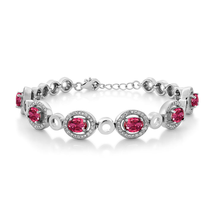 Pink Tourmaline - October_Bracelet in 925 Sterling Silver