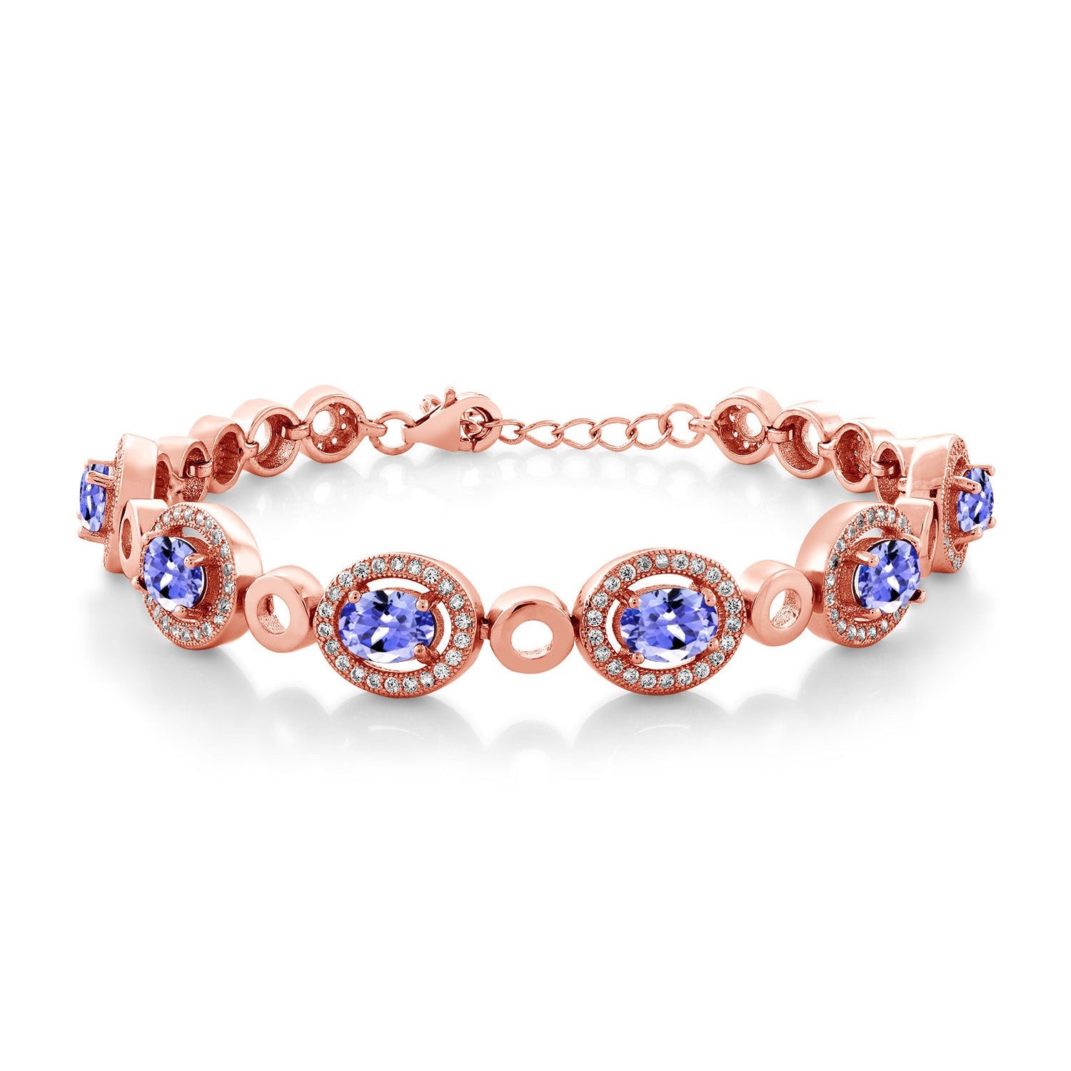 Tanzanite - December_Bracelet in 925 Rose Gold Plated Silver