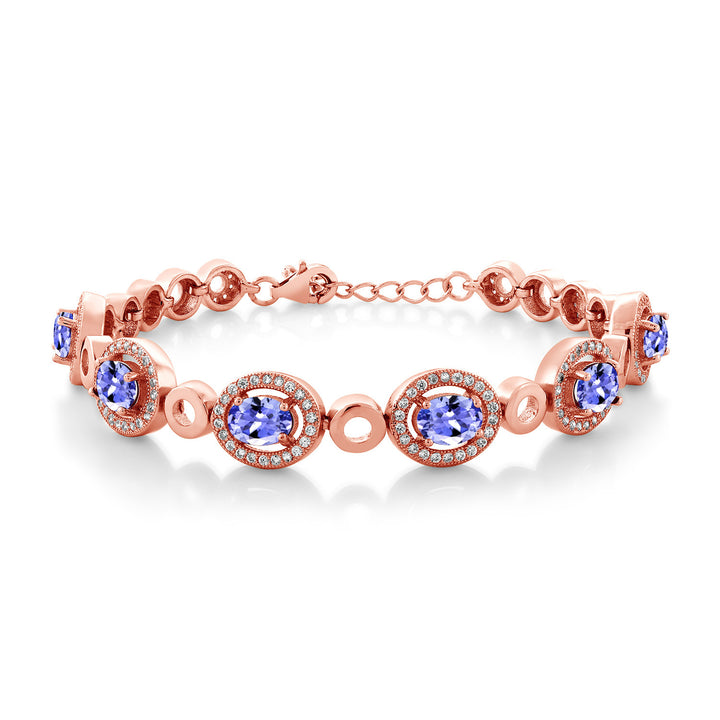 Tanzanite - December_Bracelet in 925 Rose Gold Plated Silver
