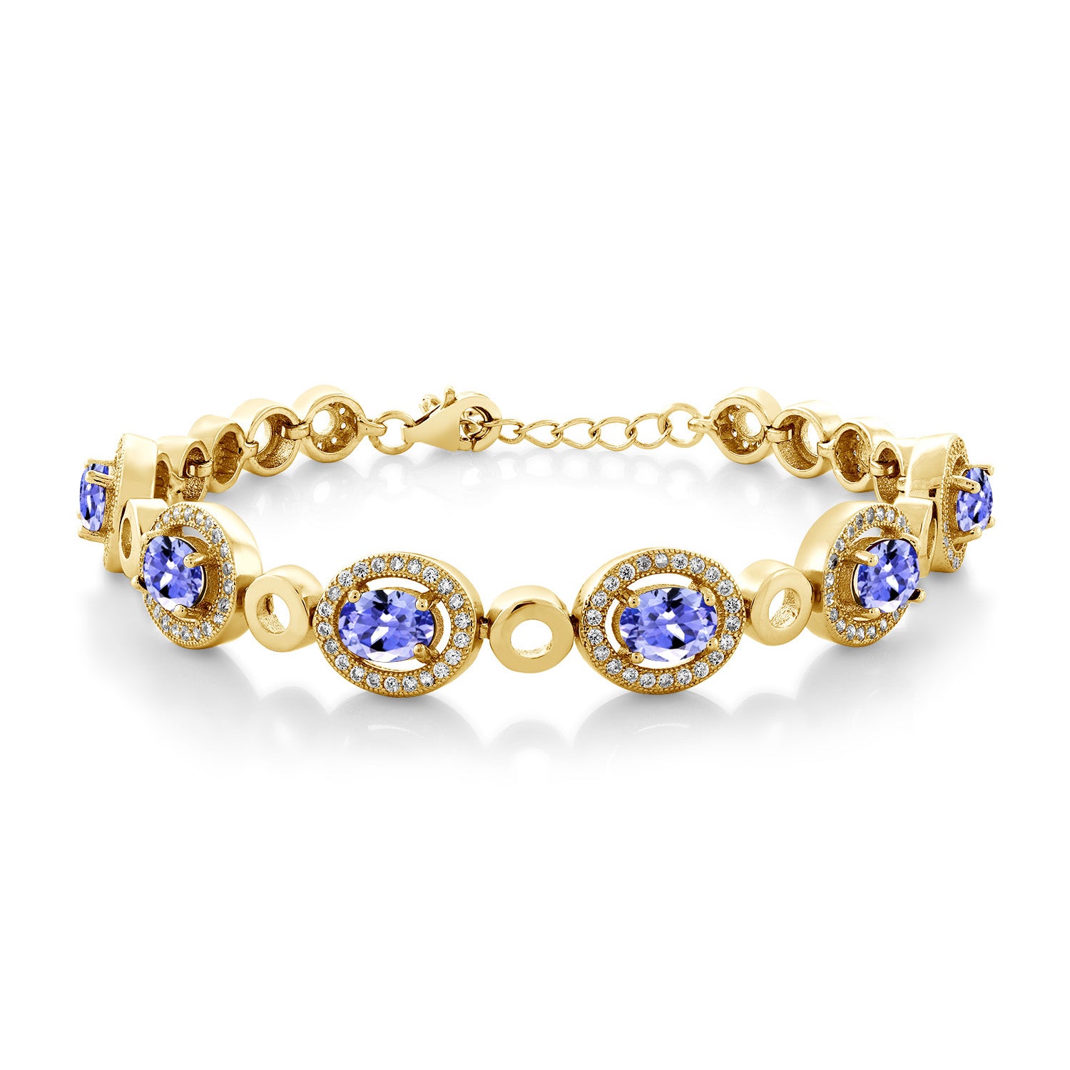 Tanzanite - December_Bracelet in 925 Yellow Gold Plated Silver