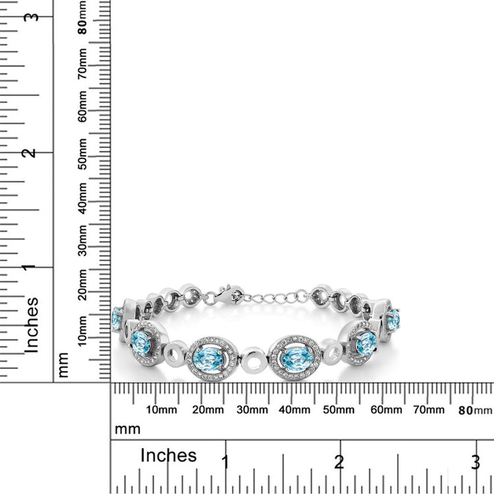 Blue Zircon_Bracelet in 925 Sterling Silver
