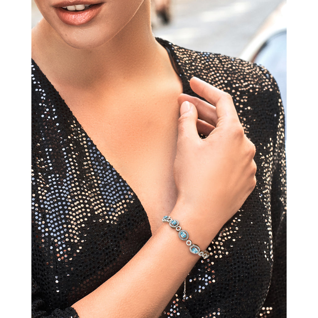Blue Zircon_Bracelet in 925 Sterling Silver