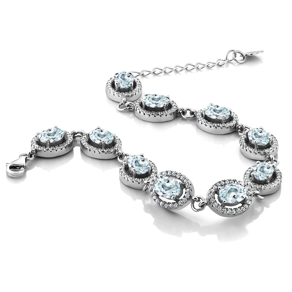 Aquamarine - March_Bracelet in 925 Sterling Silver