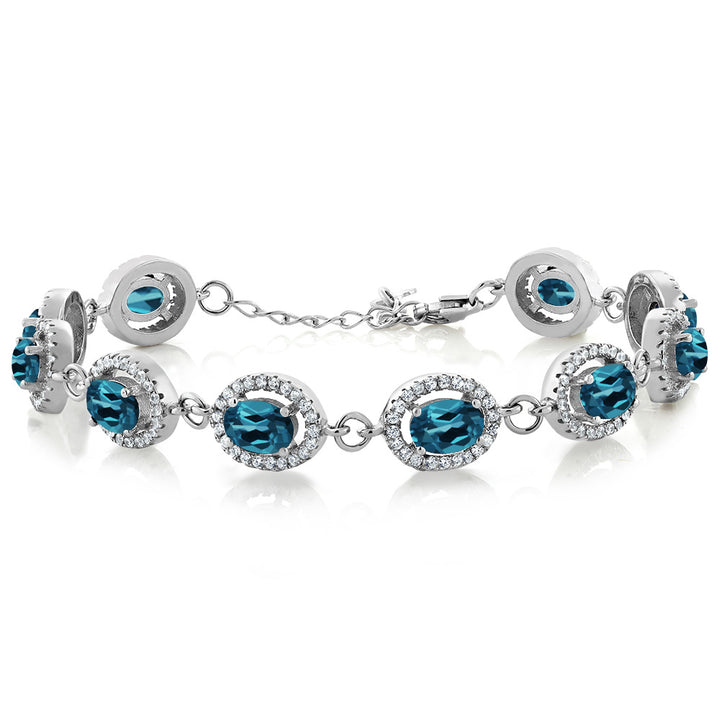 London Blue Topaz - November_Bracelet in 925 Sterling Silver