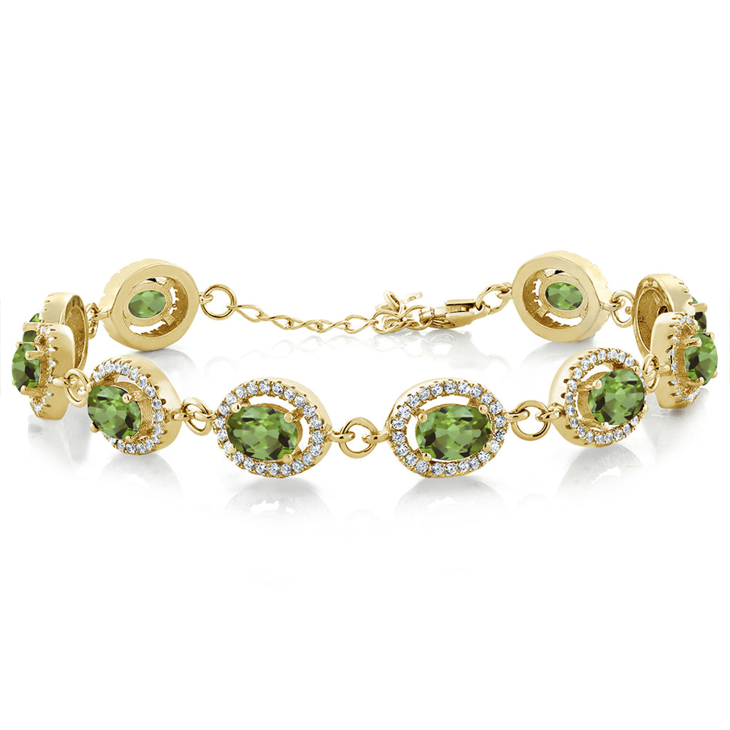 Green Tourmaline - October_Bracelet in 925 Yellow Gold Plated Silver