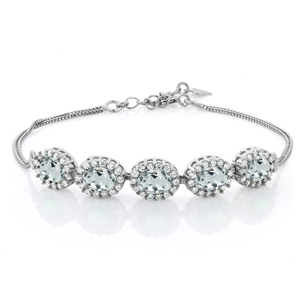 Aquamarine - March_Bracelet in 925 Sterling Silver