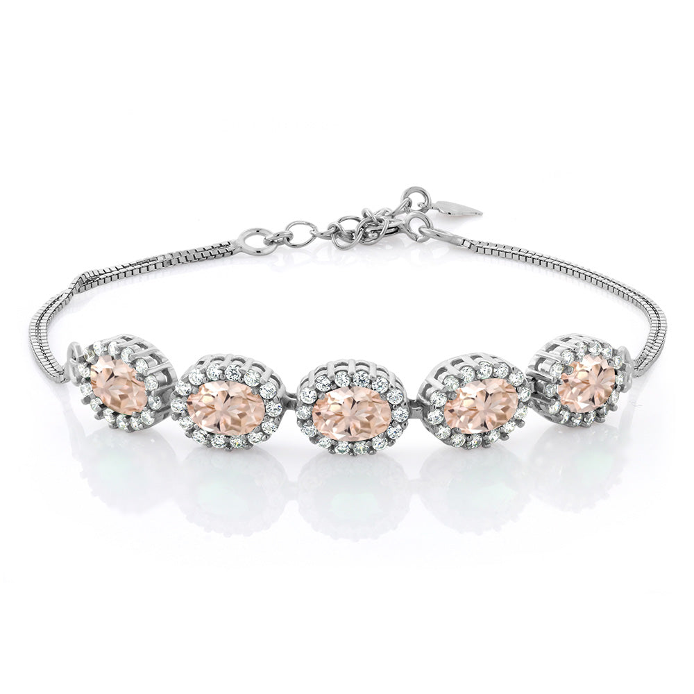 Morganite - October_Bracelet in 925 Sterling Silver