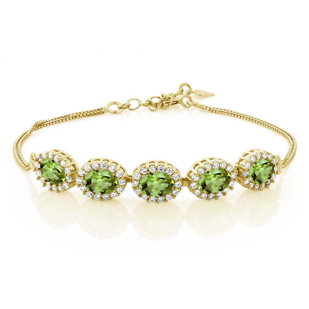 Peridot - August_Bracelet in 925 Yellow Gold Plated Silver
