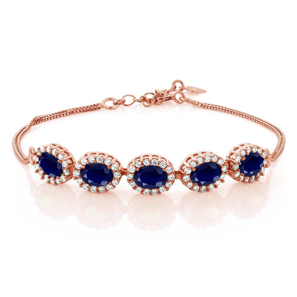 Blue Sapphire - September_Bracelet in 925 Rose Gold Plated Silver