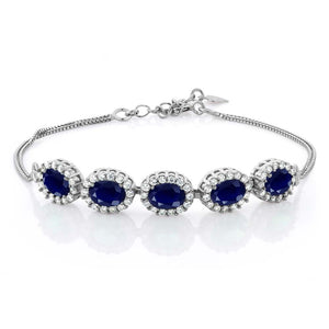 Blue Sapphire - September_Bracelet in 925 Sterling Silver