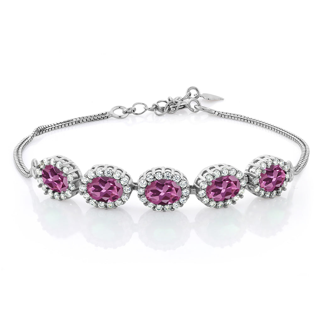 Pink Tourmaline - October_Bracelet in 925 Sterling Silver