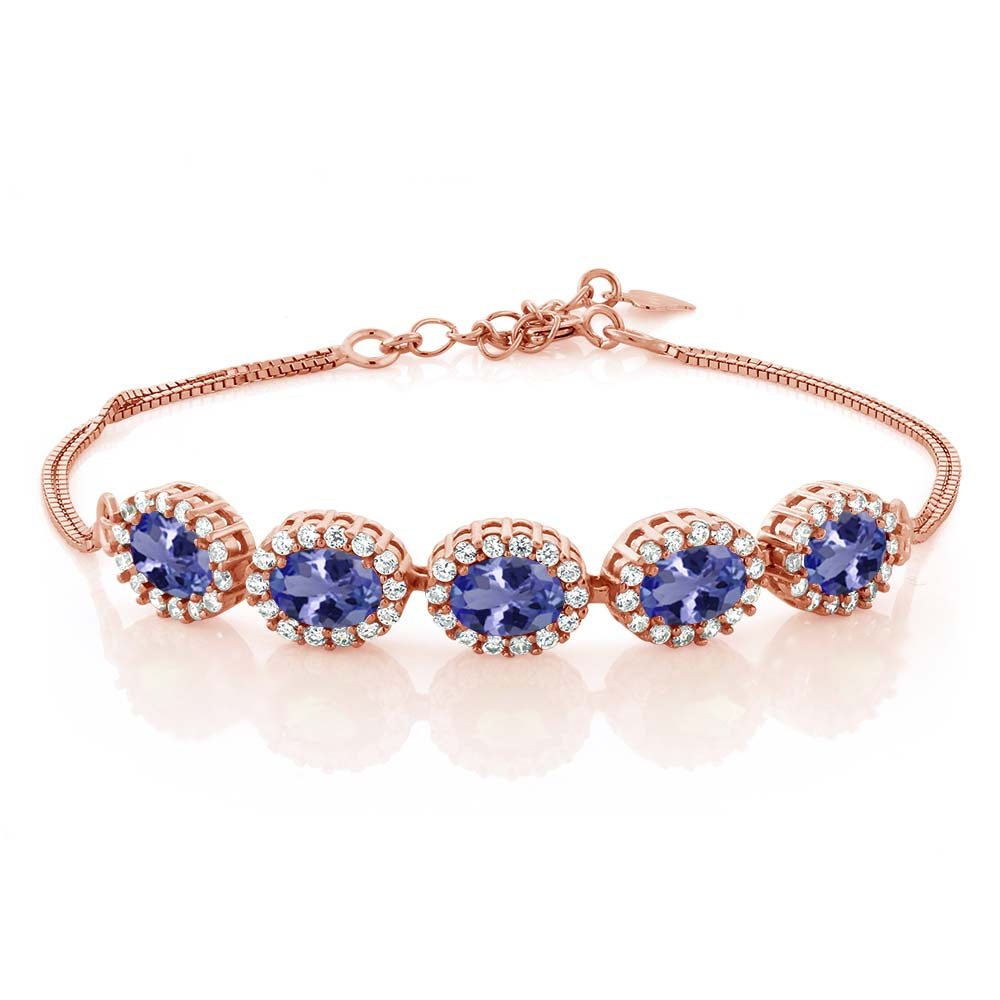 Tanzanite - December_Bracelet in 925 Rose Gold Plated Silver
