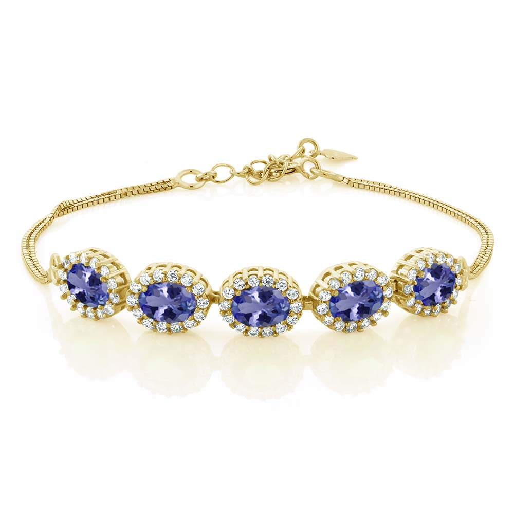 Tanzanite - December_Bracelet in 925 Yellow Gold Plated Silver