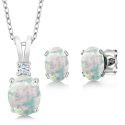 Pendant Earrings Set in 925 Sterling Silver