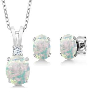 Pendant Earrings Set in 925 Sterling Silver