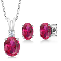 Pendant Earrings Set in 925 Sterling Silver