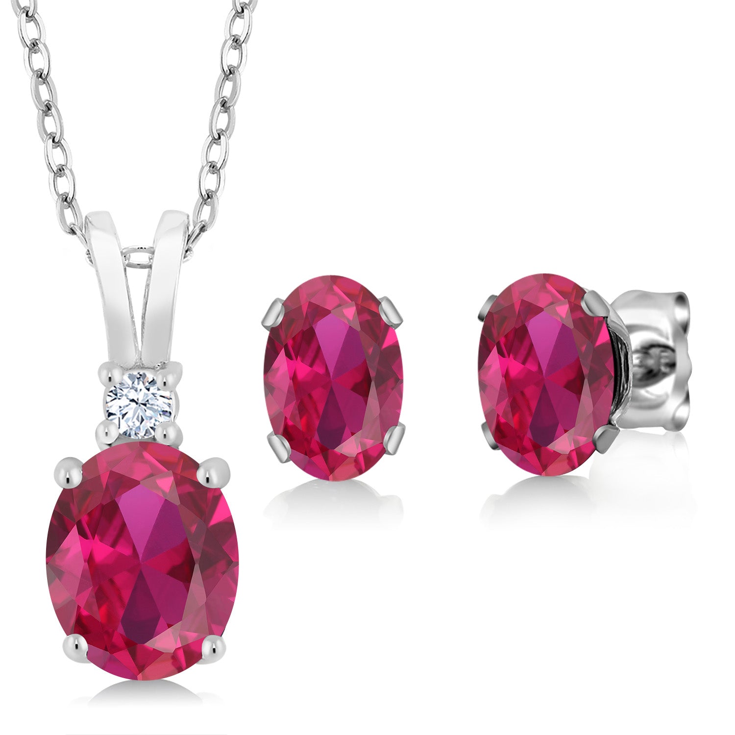 Pendant Earrings Set in 925 Sterling Silver