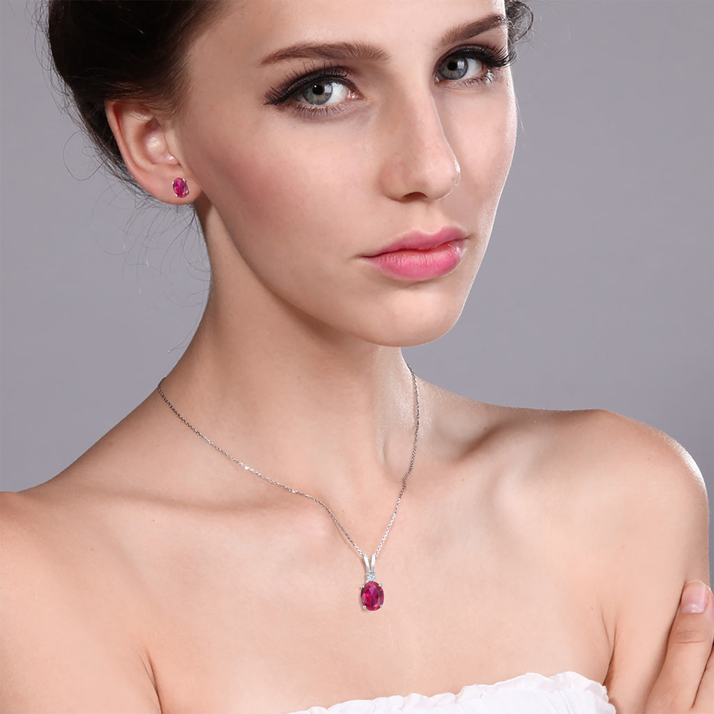 Pendant Earrings Set in 925 Sterling Silver