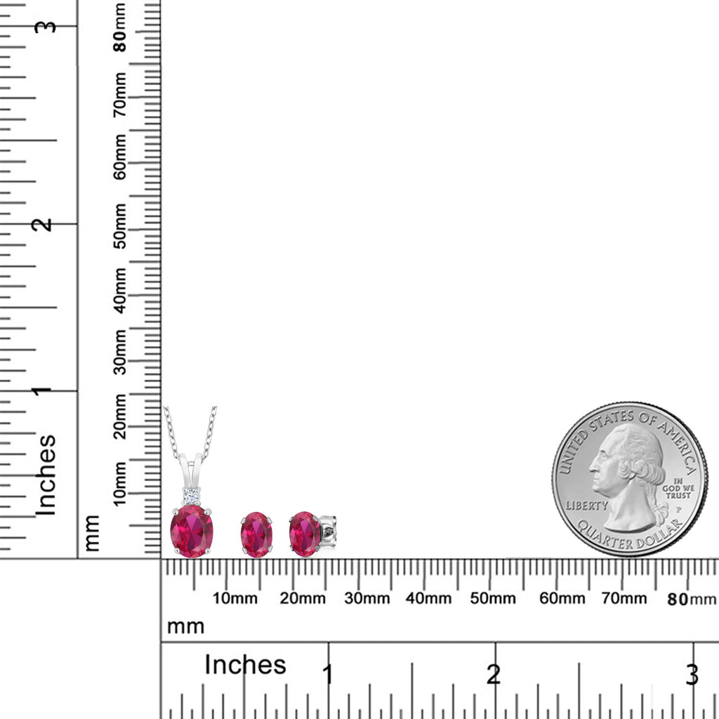 Pendant Earrings Set in 925 Sterling Silver