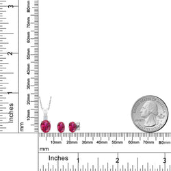 Pendant Earrings Set in 925 Sterling Silver
