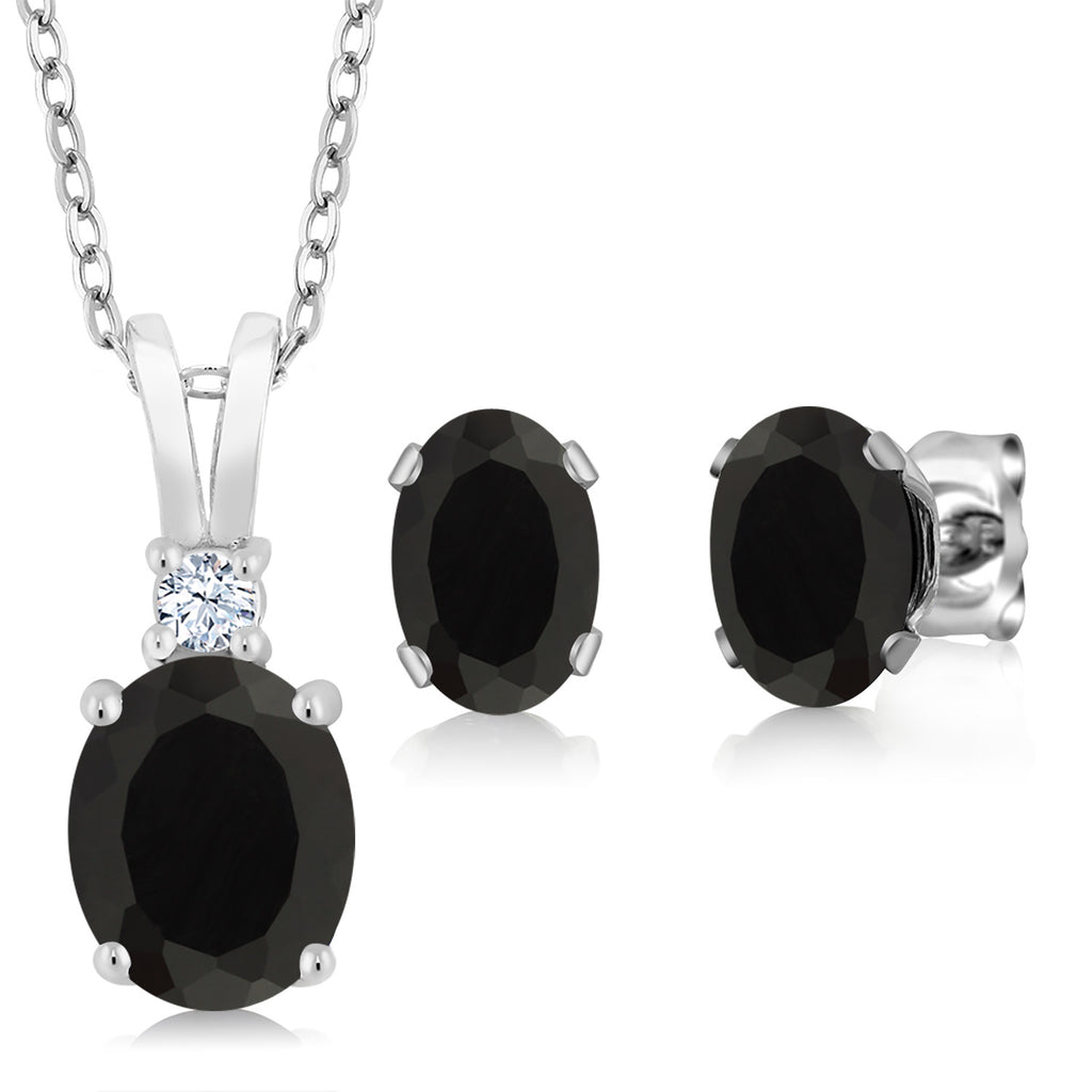 Pendant Earrings Set in 925 Sterling Silver