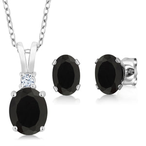 Pendant Earrings Set in 925 Sterling Silver