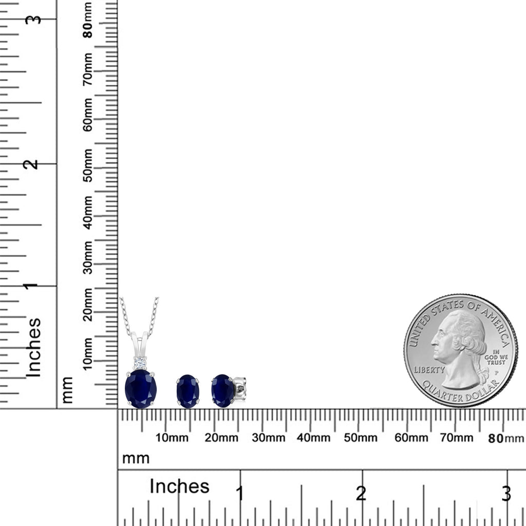Pendant Earrings Set in 925 Sterling Silver