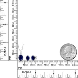 Pendant Earrings Set in 925 Sterling Silver