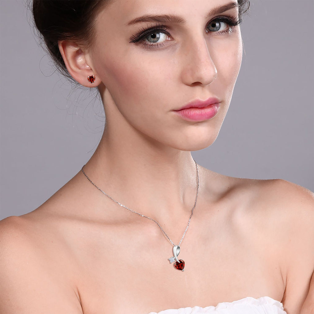Pendant Earrings Set in 925 Sterling Silver