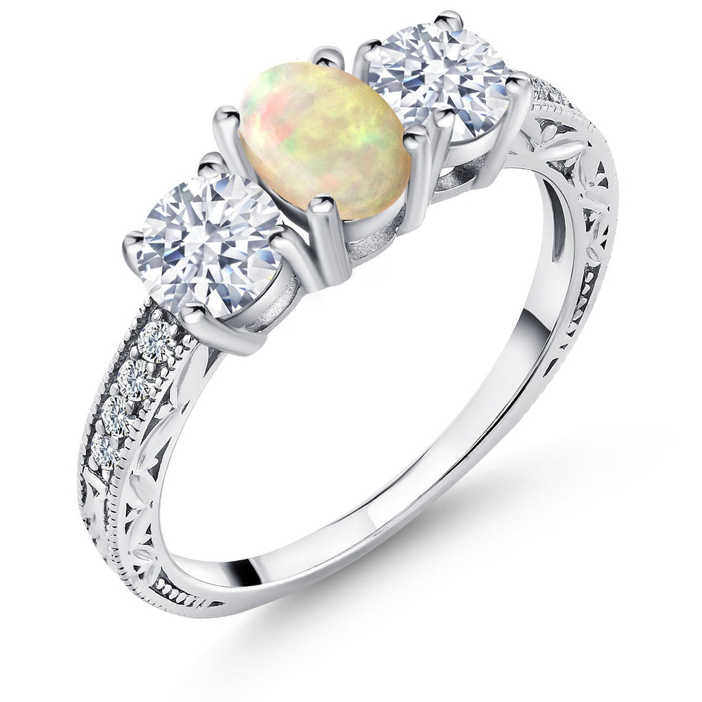 Ethiopian Opal-Cabochon - October_8_Ring in 925 Sterling Silver