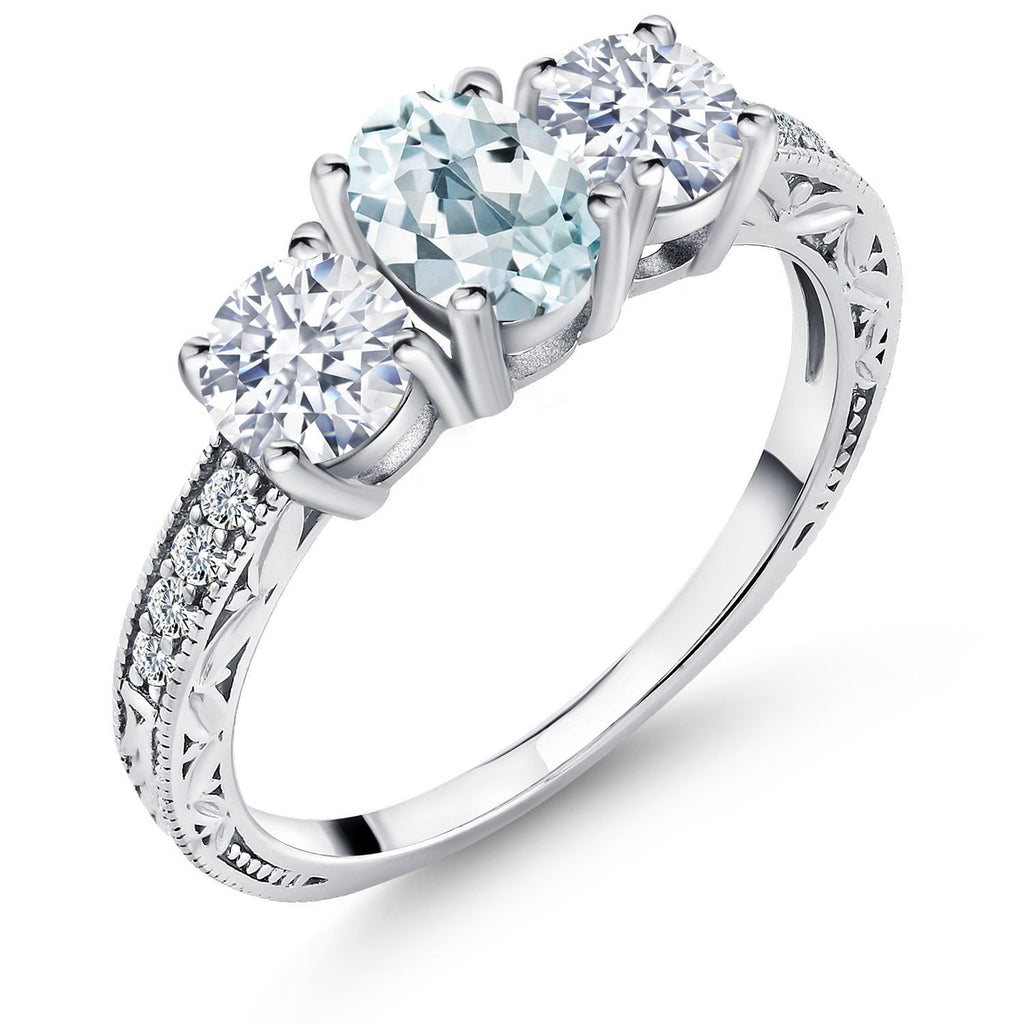 Aquamarine - March_5_Ring in 925 Sterling Silver
