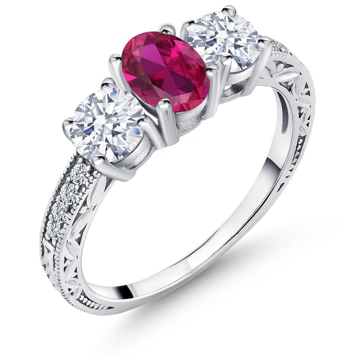Created Ruby - July_5_Ring in 925 Sterling Silver