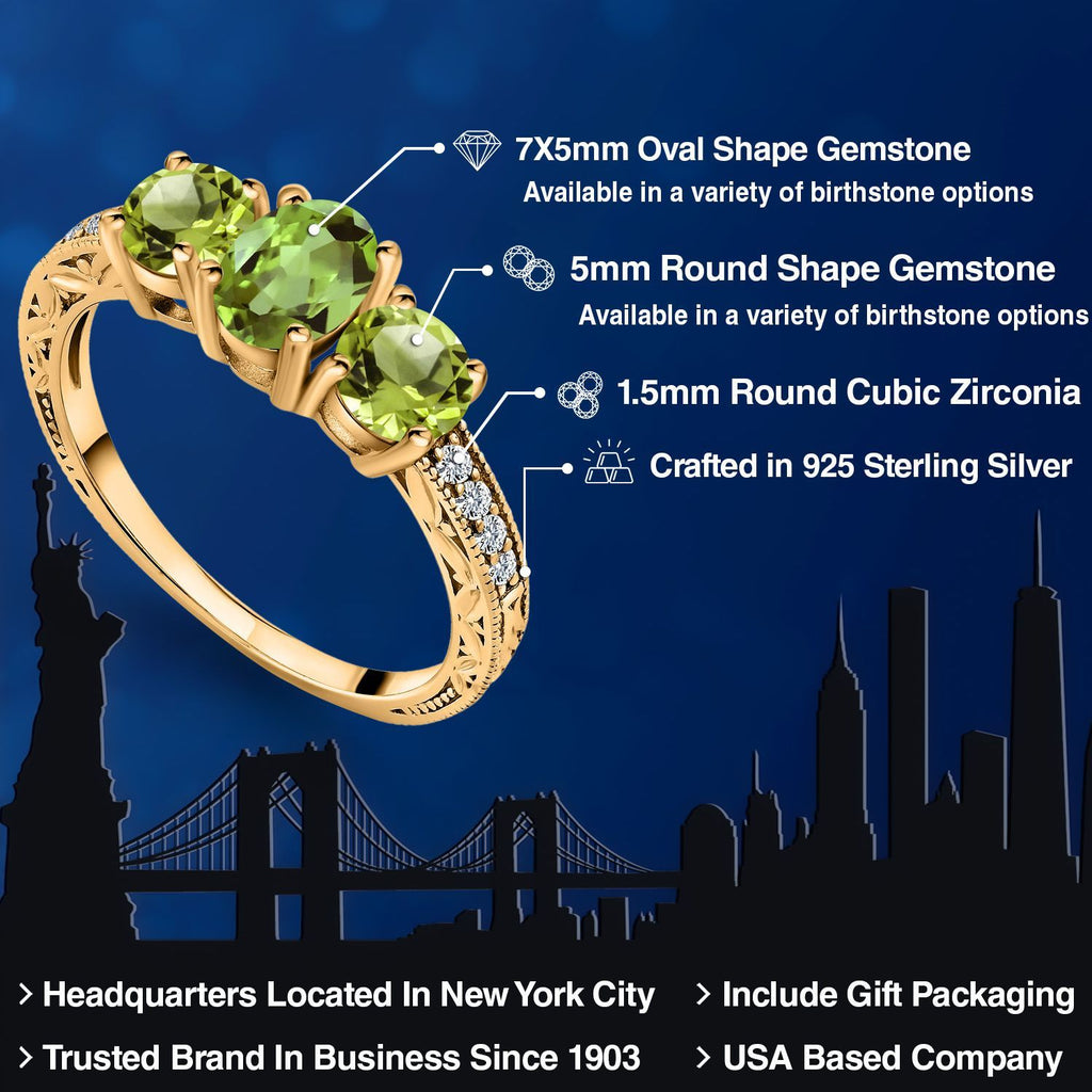 Ring in 925 Yellow Gold Plated Silver