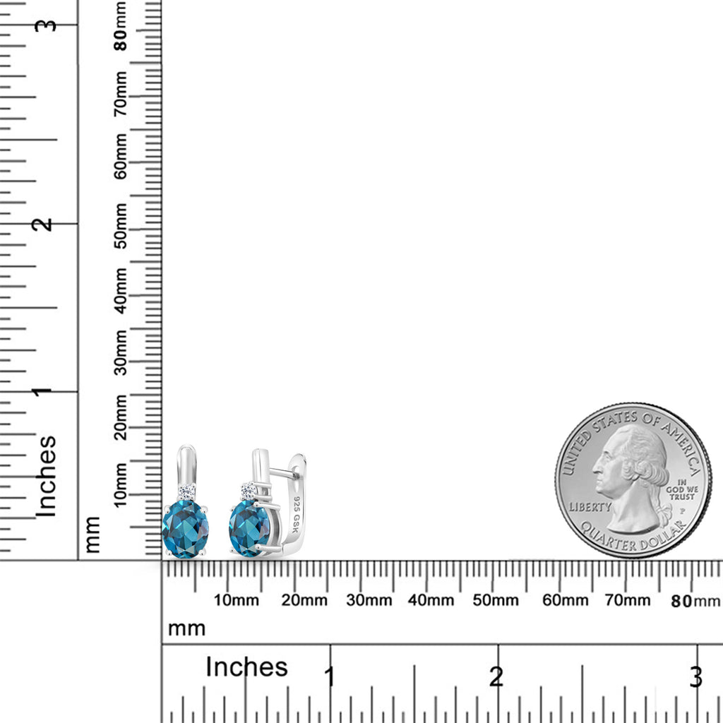 London Blue Topaz - November_Earrings in 925 Sterling Silver