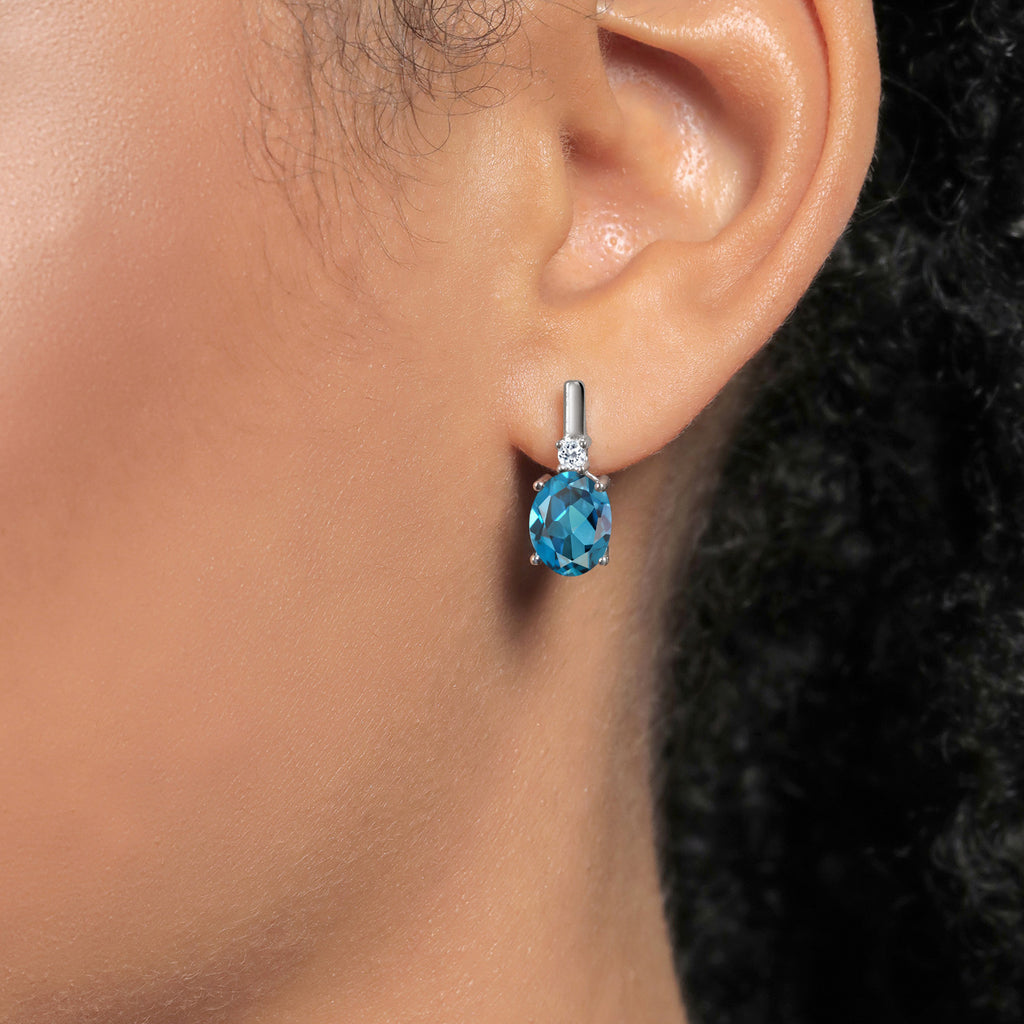 London Blue Topaz - November_Earrings in 925 Sterling Silver