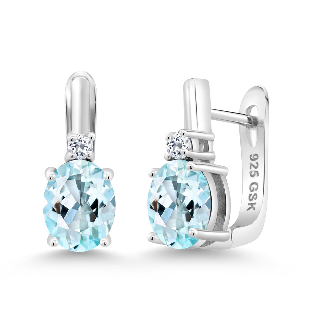 Sky Blue Topaz_Earrings in 925 Sterling Silver